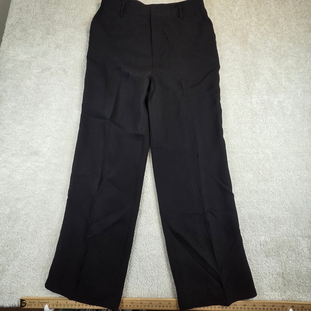 Careste Black 100% Silk Wide Leg Trousers High Waisted Pants Womens Size 12